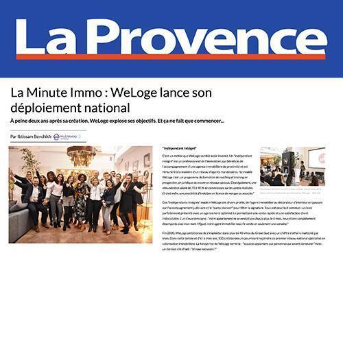 La Provence : Weloge lance son déploiement national