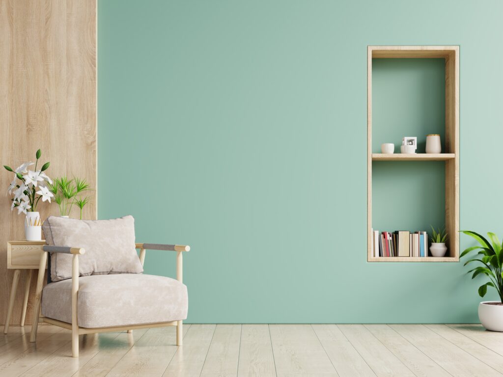 salon minimaliste coloré