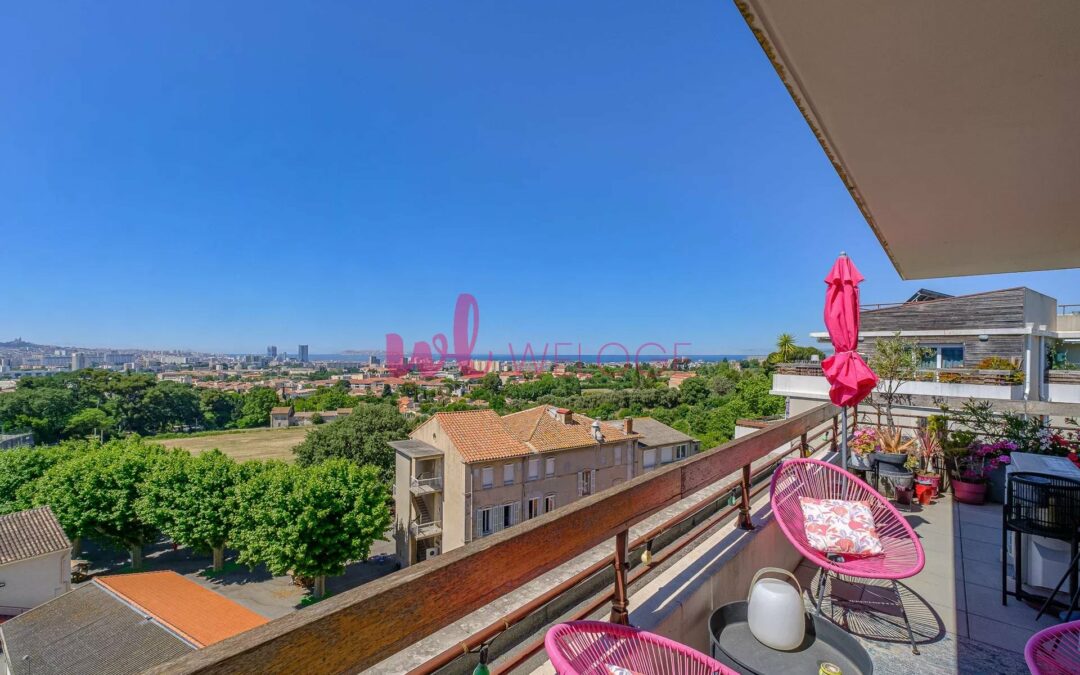 Vente appartement T4 dernier étage grande terrasse vue mer et garage